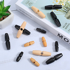 72Pcs 4 Styles Natural Wood Buttons&nbsp;BUTT-GF0003-93