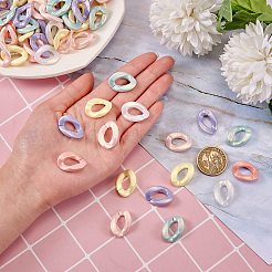 600Pcs 6 Colors Spray Painted Acrylic Linking Rings&nbsp;MACR-SZ0001-66