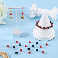 52Pcs 2 Colors Natural Carnelian and Black Onyx(Dyed & Heated) Beads&nbsp;G-SC0003-82