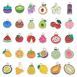 120Pcs 30 Styles Fruit Alloy Enamel Charms&nbsp;ENAM-TA0003-42
