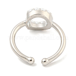 Rack Plating Brass Open Cuff Rings for Women&nbsp;RJEW-F162-01P-C
