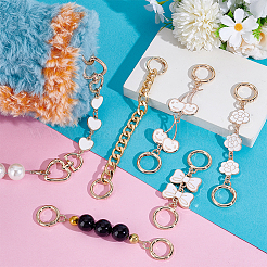 6Pcs 6 Styles Cherry Heart Bowknot Alloy Enamel & Aluminum Link Purse Strap Extenders&nbsp;AJEW-PH0006-08