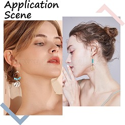 Ocean Theme Synthetic Turquoise & Natural Shell Dangle Earrings DIY Making Kit&nbsp;DIY-SC0025-79