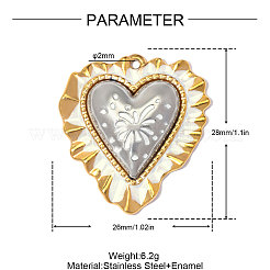 304 Stainless Steel with Enamel Pendants&nbsp;SA-OY003-44G-01