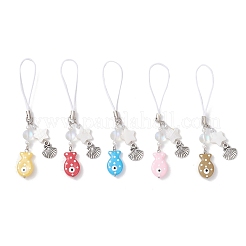 Alloy Lampwork Phone Mobile Straps&nbsp;HJEW-TA00397