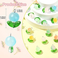 80Pcs 8 Colors Imitation Jelly Glass Beads Pendants&nbsp;PALLOY-CJ00082