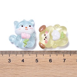 Luminous Cute Animal Translucent Resin Decoden Cabochons&nbsp;RESI-B024-05