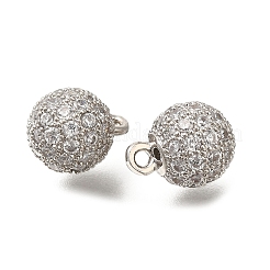 Rack Plating Brass Micro Pave Cubic Zirconia Charms&nbsp;KK-F883-07P-02