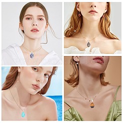 DIY Teardrop Pendant Necklaces Making Kits&nbsp;DIY-SC0001-33