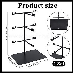 Iron Sunglasses Display Tower Stands with Rectangle Base&nbsp;ODIS-WH0086-226EB