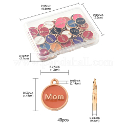 40Pcs Mother's Day Alloy Enamel Charms&nbsp;ENAM-FS0002-79