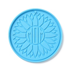 DIY Mother's Day Theme Flat Round with Sunflower Pendant Silicone Molds&nbsp;LS-SIMO-H010-03