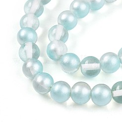 Baking Paint Transparent Glass Beads Strands&nbsp;DGLA-N011-8mm-05