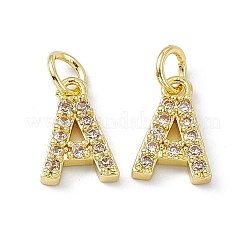 Real 18K Gold Plated Brass Micro Pave Clear Cubic Zirconia Charms&nbsp;KK-E068-VB452-A