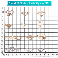 48Pcs 12 Style Alloy & ABS Plastic connector Charms&nbsp;FIND-PH0005-32