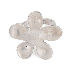 Flower Alloy Open Cuff Rings for Women&nbsp;RJEW-M018-01P