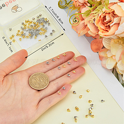 60Pcs 4 Styles Brass Crimp Beads&nbsp;KK-BBC0023-35