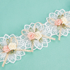 b 2 Yards Embroidery Polyester Flower Lace Trim Ribbon&nbsp;OCOR-GF0001-96