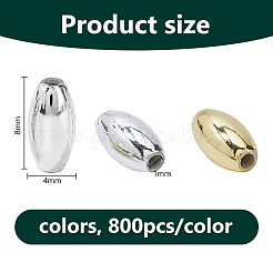1600Pcs 2 Colors Plating Eco-Friendly Plastic Beads&nbsp;KY-DC0001-58