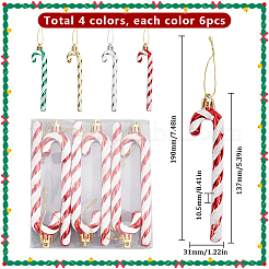 4 Sets 4 Colors Plastic Candy Cane Pendant Decorations&nbsp;FIND-SC0013-42B