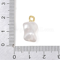 Brass & ABS Plastic Imitation Pearl Pendants&nbsp;PL-CBAFE9C-04