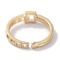 Brass Micro Pave Cubic Zirconia Cuff Rings&nbsp;RJEW-G310-09G