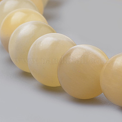 Natural Yellow Jade Beads Strands&nbsp;G-S259-49-10mm