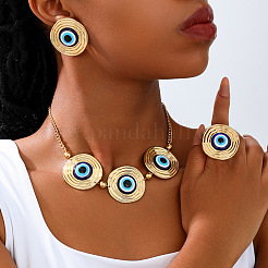 Alloy Enamel Earrings & Necklaces & Rings Sets for Women&nbsp;FS-WG87187-01