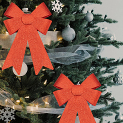 Christmas PVC Glitter Bowknot&nbsp;AJEW-SP0003-72C-01