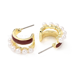 Valentine's Day Alloy & Resin Stud Earrings&nbsp;EJEW-T055-01B