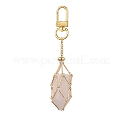 2Pcs 2 Colors Brass Bar Link Chains Pouch Stone Pendant Decorations&nbsp;HJEW-JM02035