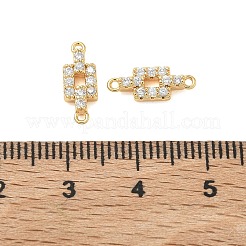 SHEGRACE Brass Micro Pave Clear Cubic Zirconia Connector Charms&nbsp;XGRQ3D050-505G