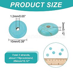 2 Strands Synthetic Turquoise Beads Strands&nbsp;G-AR0005-31