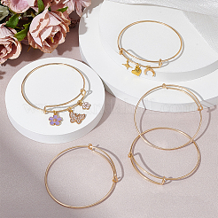 15Pcs Stainless Steel Adjustable Bangle Making&nbsp;BJEW-UN0001-64G