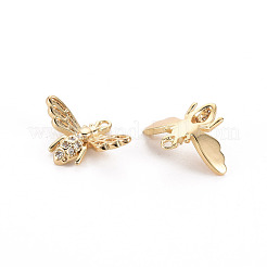 Brass Micro Pave Clear Cubic Zirconia Charms&nbsp;KK-S356-476-NF