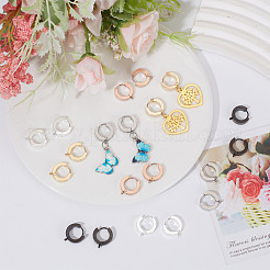 20Pcs 5 Style Stainless Steel Huggie Hoop Earrings Findings&nbsp;STAS-SC0004-51