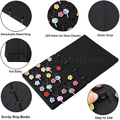 4 Pages Felt Shoe Charms Collection Binder Book&nbsp;AJEW-WH0513-04C
