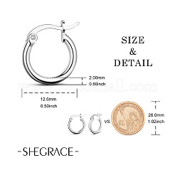 Rhodium Plated 925 Sterling Silver Hoop Earrings&nbsp;JE835A-01