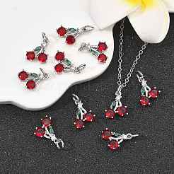 SHEGRACE Brass Micro Pave Cubic Zirconia Pendants&nbsp;XGRQ2C178-413P