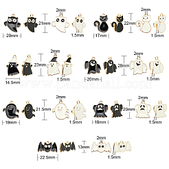 70Pcs 14 Styles Halloween Alloy Enamel Pendants&nbsp;ENAM-CJ0002-18
