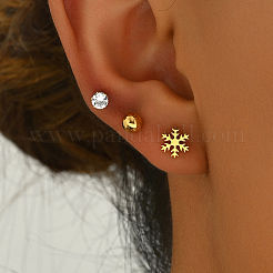 Elegant 201 Stainless Steel Snowflake Stud Earring Sets&nbsp;BX1119-1