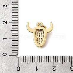 Brass Micro Pave Clear Cubic Zirconia Pendants&nbsp;KK-H267-078G-01