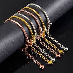 6Pcs 3 Color Brass Snake Chain Bracelets Set for Girl Women&nbsp;BJEW-SZ0001-80