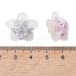 4Pcs Frosted Acrylic Bead Caps Pendants&nbsp;PALLOY-MZ01310