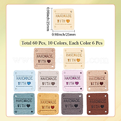 60Pcs 10 Colors Microfiber Label Tags&nbsp;DIY-CL0002-04