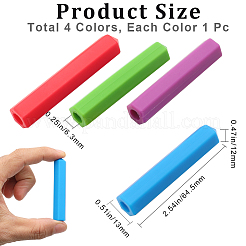4Pcs 4 Colors Silicone Pencil Caps&nbsp;AJEW-GF0007-80B