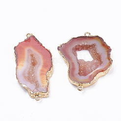 Natural Druzy Agate Slices Pendants&nbsp;G-Q494-65L-G