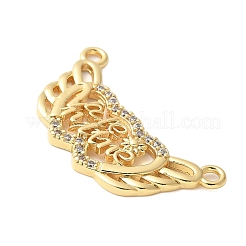 Brass Micro Pave Clear Cubic Zirconia Links&nbsp;KK-D357-03I-G