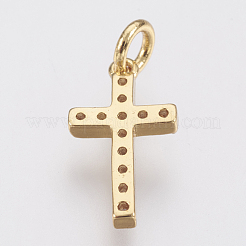 Brass Micro Pave Cubic Zirconia Pendants&nbsp;ZIRC-F083-008G-RS