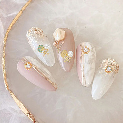 24Pcs 6 Styles Alloy Enamel Cabochons&nbsp;MRMJ-GO0001-06